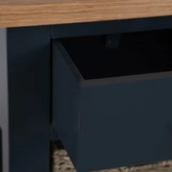 Salisbury Blue Painted Oak 5 Drawer Tallboy With Wicker Baskets -Furniture Sale Shop lp 5dnb b 8