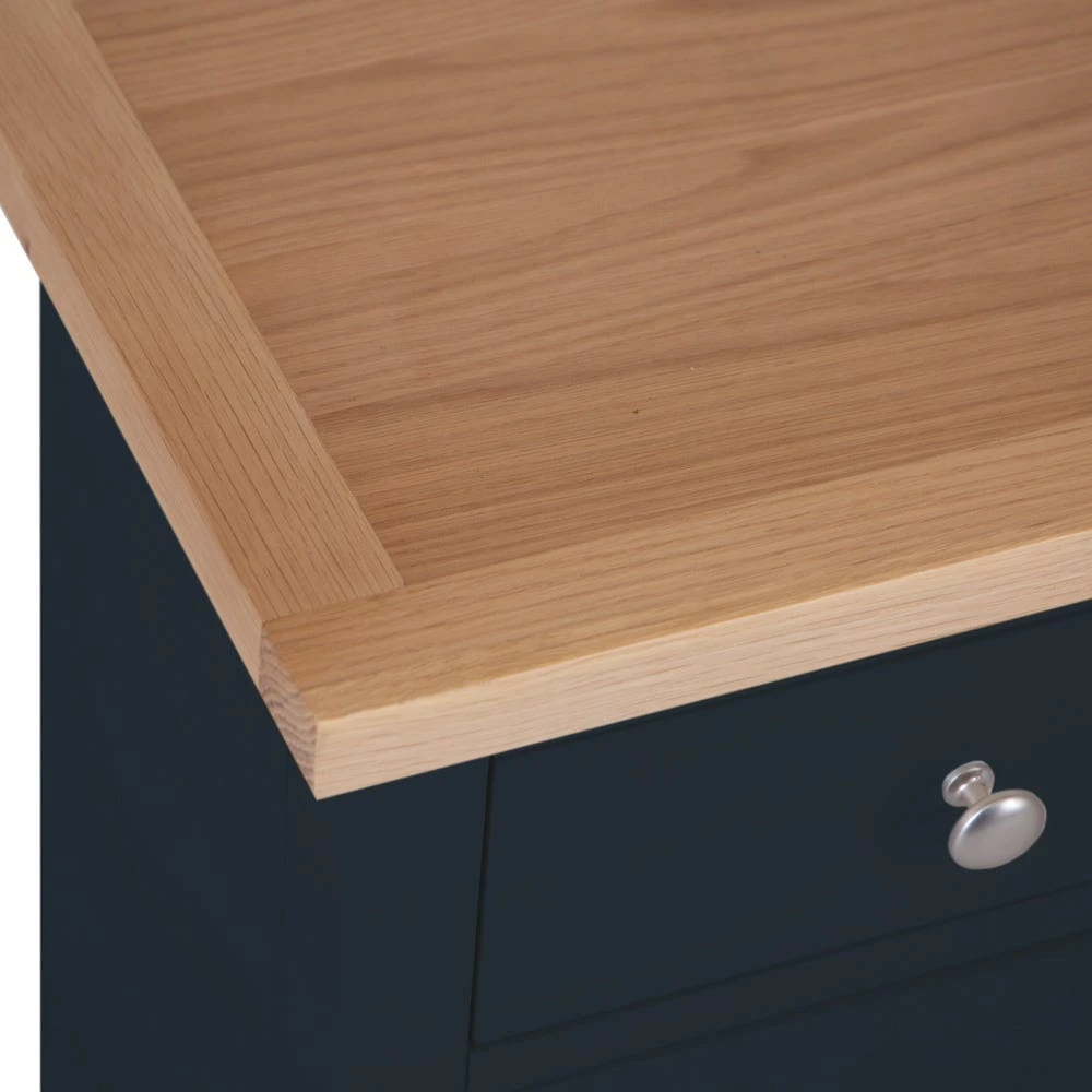 Salisbury Blue Painted Oak 3 Drawer Bedside Table 8 Salisbury Blue Painted Oak 3 Drawer Bedside Table - Image 6