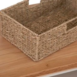 Salisbury Ivory Painted Oak Corner TV Unit With Wicker Baskets -Furniture Sale Shop lp ctvb c 3