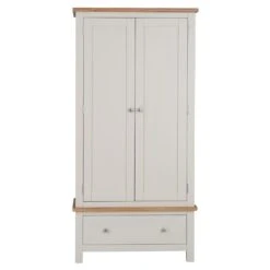 Salisbury Ivory Painted Oak 2 Door Wardrobe With Drawer -Furniture Sale Shop lp gwr c 15