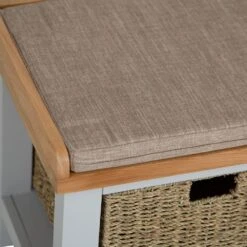 Salisbury Grey Painted Oak Hall Bench With Wicker Baskets 21 Salisbury Grey Painted Oak Hall Bench With Wicker Baskets -Furniture Sale Shop lp hb g 4