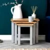 Salisbury Grey Painted Oak Nest Of 3 Tables -Furniture Sale Shop lp n3t g