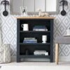 Salisbury Blue Painted Oak Small Bookcase -Furniture Sale Shop lp sbc b