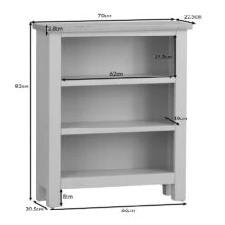 Salisbury Blue Painted Oak Small Bookcase 19 Salisbury Blue Painted Oak Small Bookcase -Furniture Sale Shop lp sbc dims