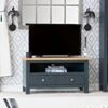 Salisbury Blue Painted Oak Small TV Unit -Furniture Sale Shop lp stv b
