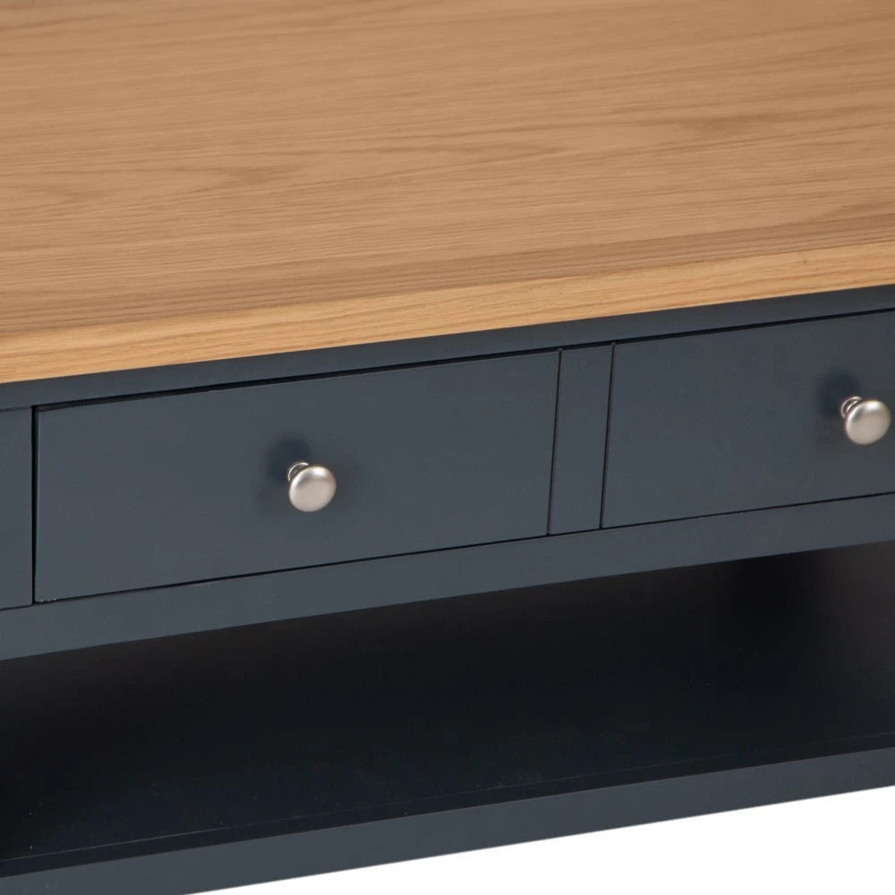 Salisbury Blue Painted Oak Coffee Table 9 Salisbury Blue Painted Oak Coffee Table - Image 7