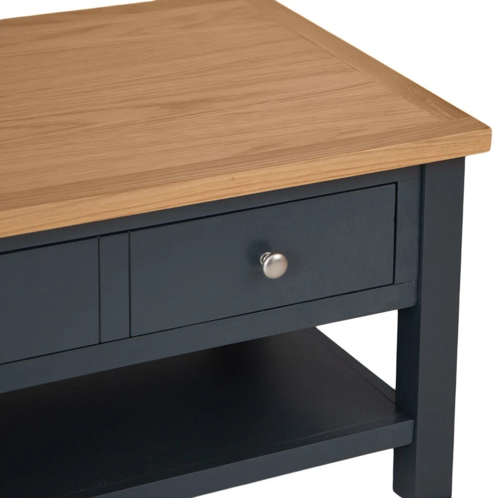 Salisbury Blue Painted Oak Coffee Table 8 Salisbury Blue Painted Oak Coffee Table - Image 6