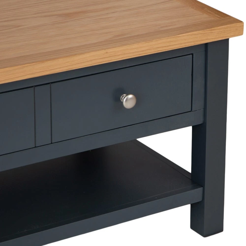Salisbury Blue Painted Oak Coffee Table 6 Salisbury Blue Painted Oak Coffee Table - Image 4