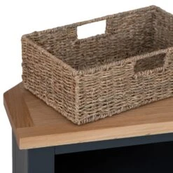 Salisbury Blue Painted Oak Corner TV Unit With Wicker Baskets 20 Salisbury Blue Painted Oak Corner TV Unit With Wicker Baskets -Furniture Sale Shop lp ctvb b 4