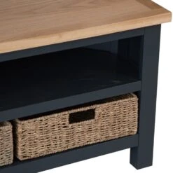 Salisbury Blue Painted Oak Corner TV Unit With Wicker Baskets 22 Salisbury Blue Painted Oak Corner TV Unit With Wicker Baskets -Furniture Sale Shop lp ctvb b 9