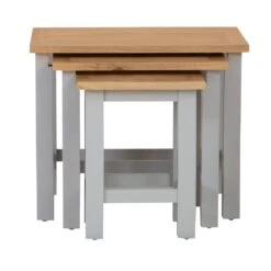 Salisbury Grey Painted Oak Nest Of 3 Tables -Furniture Sale Shop lp n3t g 6