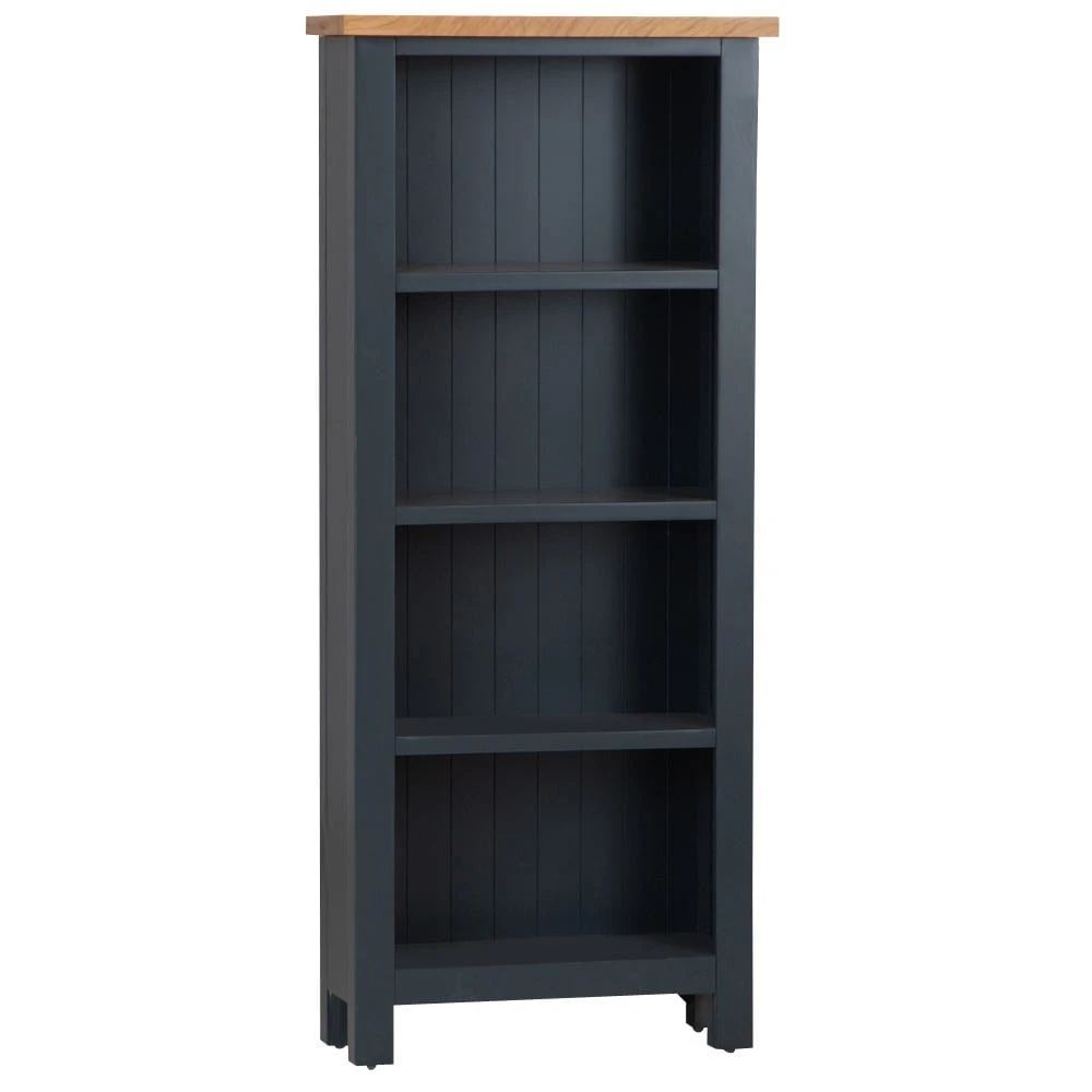 Salisbury Blue Painted Oak Small Narrow Bookcase 4 Salisbury Blue Painted Oak Small Narrow Bookcase - Image 2
