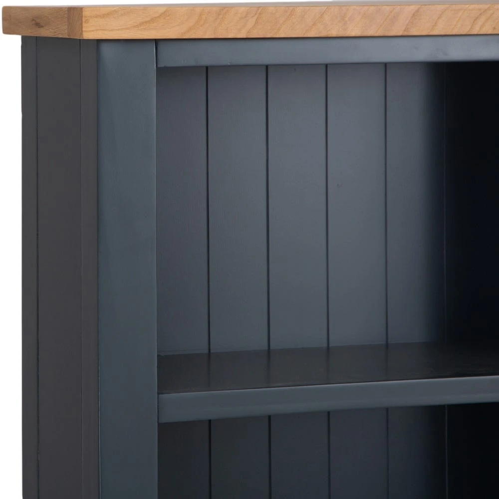 Salisbury Blue Painted Oak Small Narrow Bookcase 5 Salisbury Blue Painted Oak Small Narrow Bookcase - Image 3