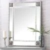 Sienna Silver Frame Rectangular Wall Mirror 80 X 105cm -Furniture Sale Shop mir01 rec s