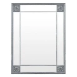 Sienna Silver Frame Rectangular Wall Mirror 80 X 105cm -Furniture Sale Shop mir01 rec s 2