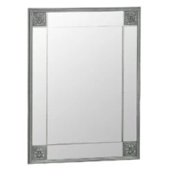 Sienna Silver Frame Rectangular Wall Mirror 80 X 105cm -Furniture Sale Shop mir01 rec s 4