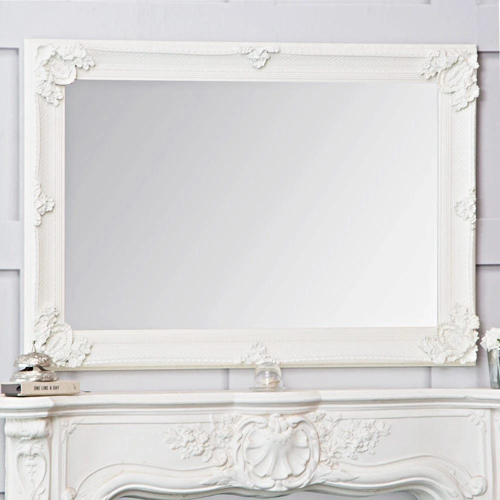 Valencia White Frame Rectangular Wall Mirror 80 X 115cm 3 Valencia White Frame Rectangular Wall Mirror 80 X 115cm