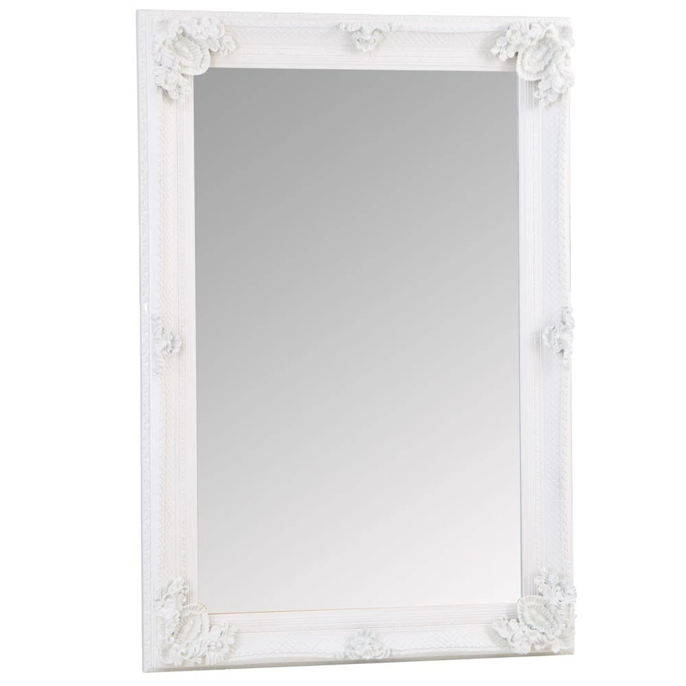 Valencia White Frame Rectangular Wall Mirror 80 X 115cm 4 Valencia White Frame Rectangular Wall Mirror 80 X 115cm - Image 2