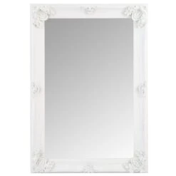Valencia White Frame Rectangular Wall Mirror 80 X 115cm 20 Valencia White Frame Rectangular Wall Mirror 80 X 115cm -Furniture Sale Shop mir05 rec w 10