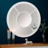 Marseille Distressed White Round Window Mirror 100 X 100cm 2 Marseille Distressed White Round Window Mirror 100 X 100cm -Furniture Sale Shop mir06 w