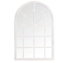 Toulouse Small White Arched Window Mirror 90 X 135cm -Furniture Sale Shop mir08 w 2