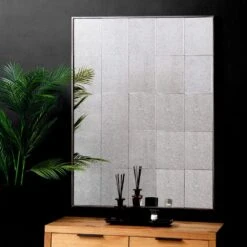 Varna Small Smoked Glass Rectangular Window Mirror 90 X 120cm