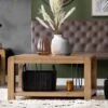 Oslo Chunky Oak Coffee Table With Shelf -Furniture Sale Shop ml03 new
