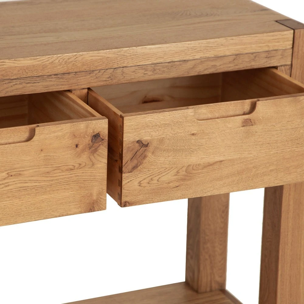 Oslo Chunky Oak Large Console Table 11 Oslo Chunky Oak Large Console Table - Image 9