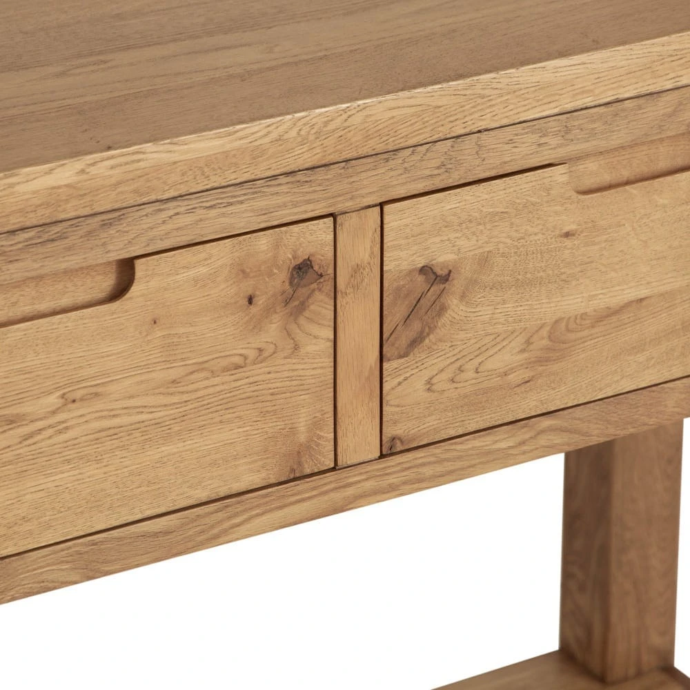 Oslo Chunky Oak Large Console Table 10 Oslo Chunky Oak Large Console Table - Image 8