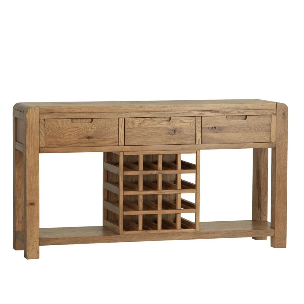 Oslo Chunky Oak Large Sideboard Wine Rack 4 Oslo Chunky Oak Large Sideboard Wine Rack - Image 2