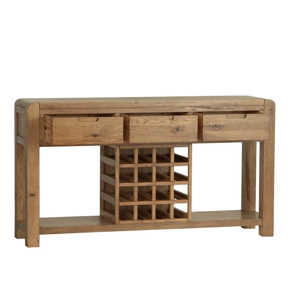 Oslo Chunky Oak Large Sideboard Wine Rack 5 Oslo Chunky Oak Large Sideboard Wine Rack - Image 3