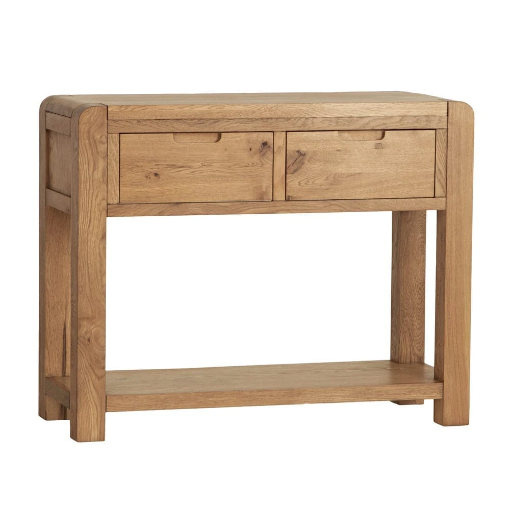 Oslo Chunky Oak Large Console Table 4 Oslo Chunky Oak Large Console Table - Image 2