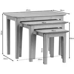 Bergen Oak Nest Of 3 Tables -Furniture Sale Shop n3t 1