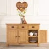 Rustic Oak 3 Door Large Sideboard -Furniture Sale Shop nc 3ds oak inspo