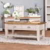 Chester Stone Painted Oak Coffee Table With Drawers -Furniture Sale Shop nc ct pt inspo f