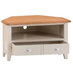 Chester Stone Painted Oak Corner TV Unit -Furniture Sale Shop nc ctv pt 2 x