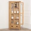 Rustic Oak Glass Display Cabinet -Furniture Sale Shop nc dis oak inspo