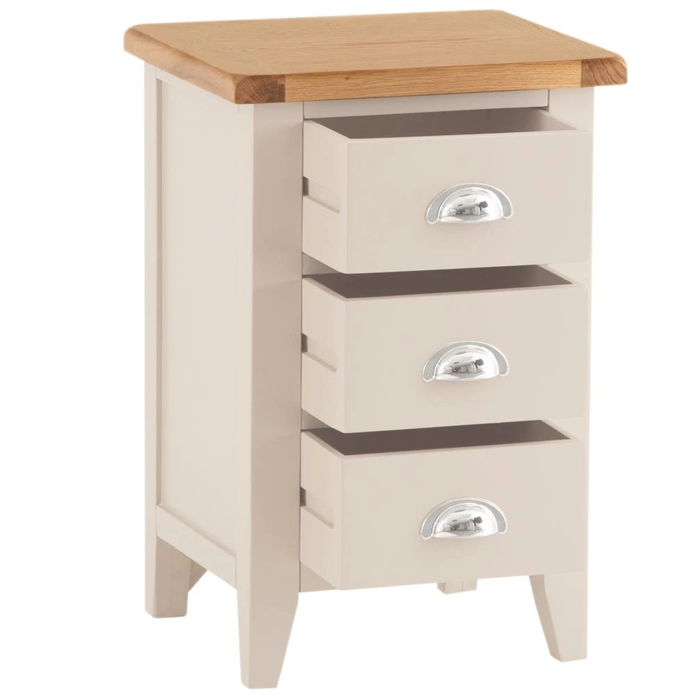 Chester Stone Painted Oak Large Bedside Table 5 Chester Stone Painted Oak Large Bedside Table - Image 3