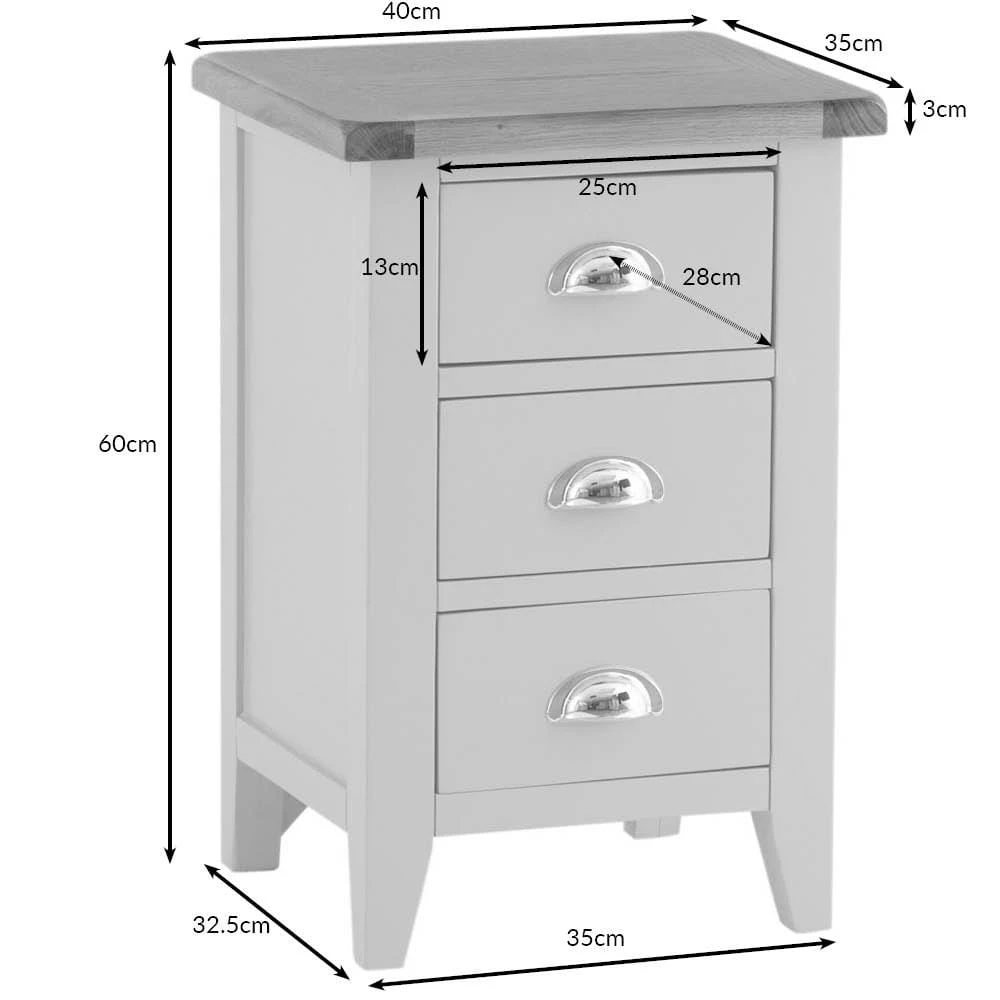 Chester Stone Painted Oak Large Bedside Table 12 Chester Stone Painted Oak Large Bedside Table - Image 10