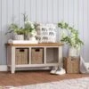 Chester Stone Painted Oak Hall Bench With Wicker Baskets 2 Chester Stone Painted Oak Hall Bench With Wicker Baskets -Furniture Sale Shop nc lhb pt inspo 2 f