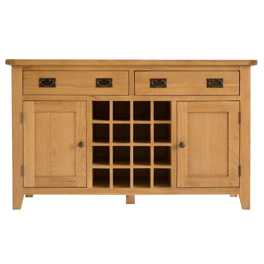 Rustic Oak 2 Door Large Sideboard With Wine Rack 11 Rustic Oak 2 Door Large Sideboard With Wine Rack - Image 9