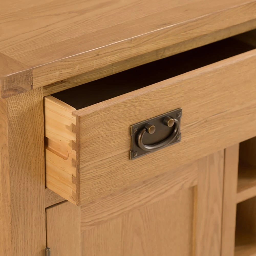 Rustic Oak 2 Door Large Sideboard With Wine Rack 10 Rustic Oak 2 Door Large Sideboard With Wine Rack - Image 8