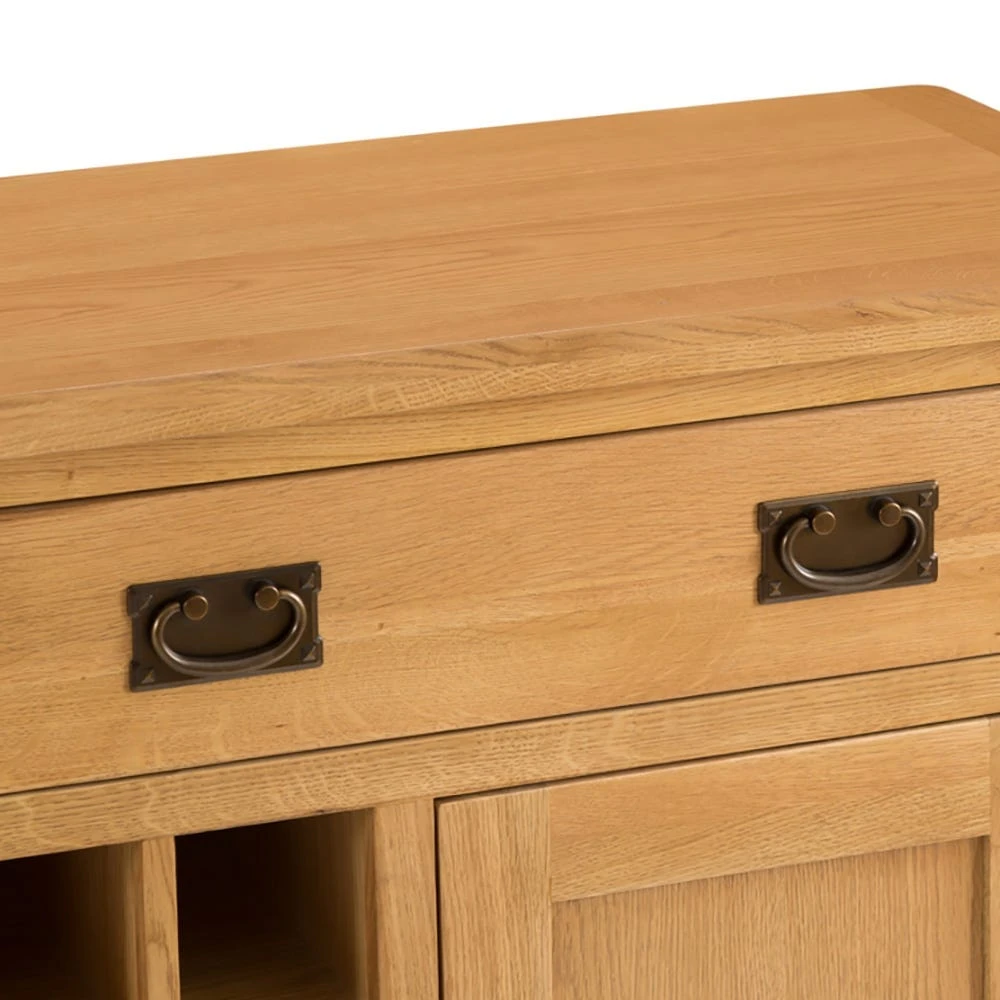 Rustic Oak 2 Door Large Sideboard With Wine Rack 7 Rustic Oak 2 Door Large Sideboard With Wine Rack - Image 5