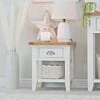 Chester White Painted Oak 1 Drawer Large Lamp Table