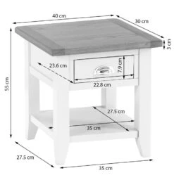 Chester White Painted Oak 1 Drawer Large Lamp Table -Furniture Sale Shop nc lt w 1