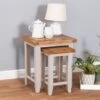 Chester Stone Painted Oak Nest Of 2 Tables