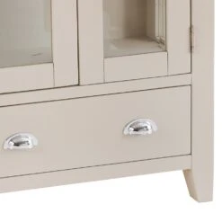 Chester Stone Painted Oak Glass Display Cabinet -Furniture Sale Shop nc prt dis x 4