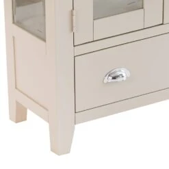 Chester Stone Painted Oak Glass Display Cabinet -Furniture Sale Shop nc prt dis x 5