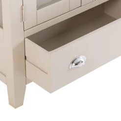 Chester Stone Painted Oak Glass Display Cabinet -Furniture Sale Shop nc prt dis x 6