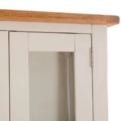 Chester Stone Painted Oak Glass Display Cabinet -Furniture Sale Shop nc prt dis x 7